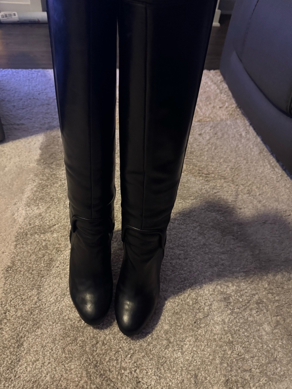 Diane Von furstenberg DVF black steleto heel knee high boots size 8.5